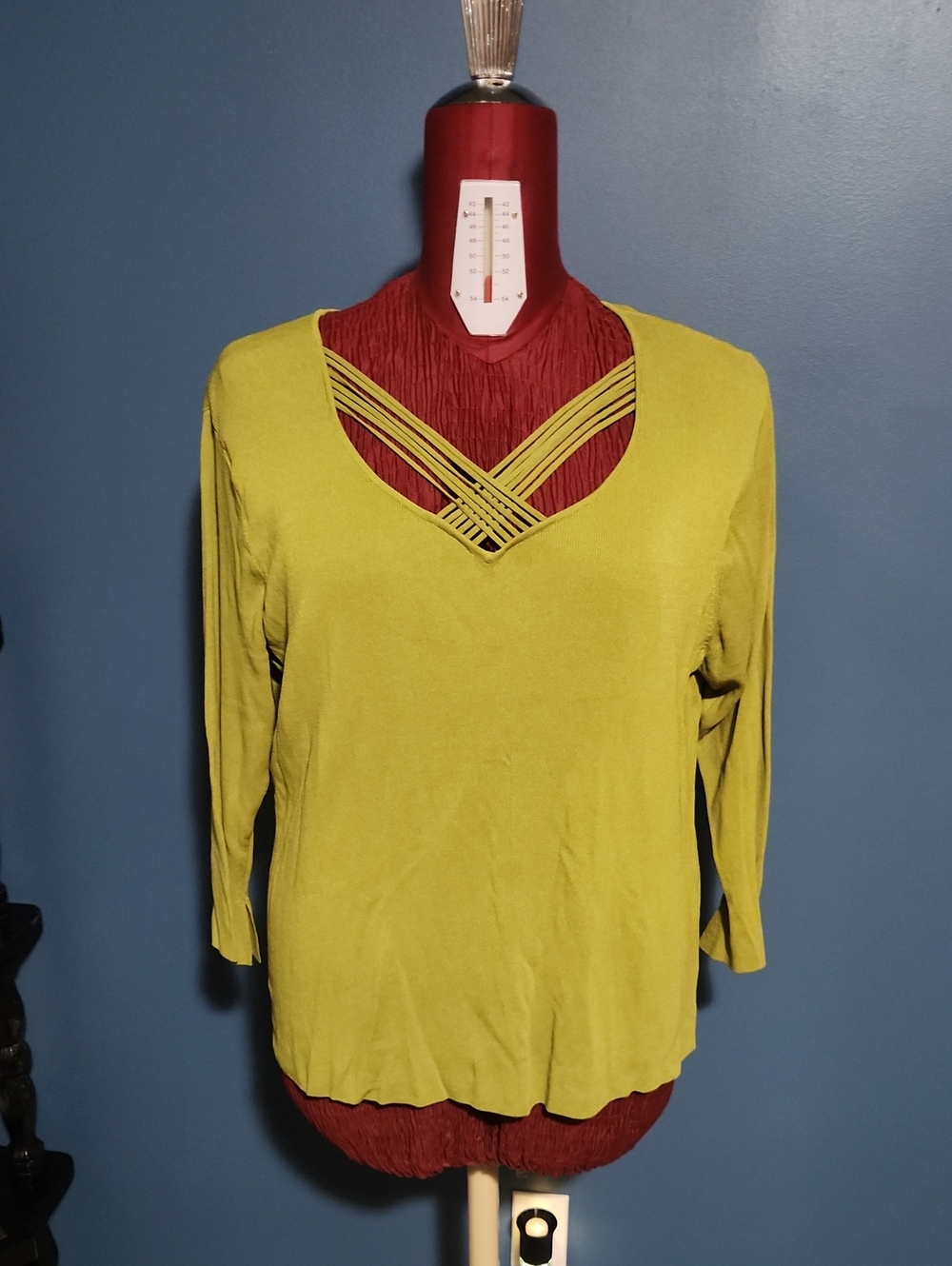 Finity Woman SZ 1X Green Sweater